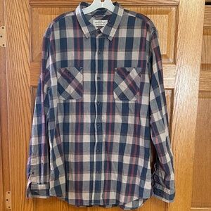 Original Weatherproof Vintage Men’s XL Blue  Red Plaid Long-sleeve  Shirt